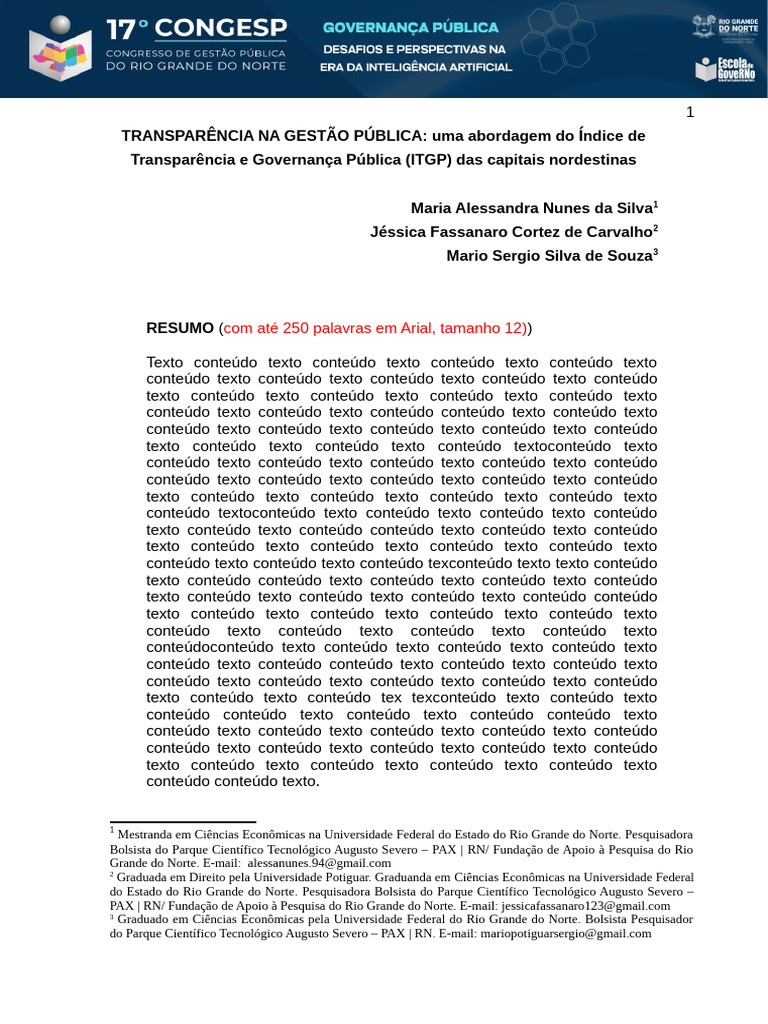 TRANSPARÊNCIA NA GESTÃO PÚBLICA - Uma Abordagem Do Índice de ...