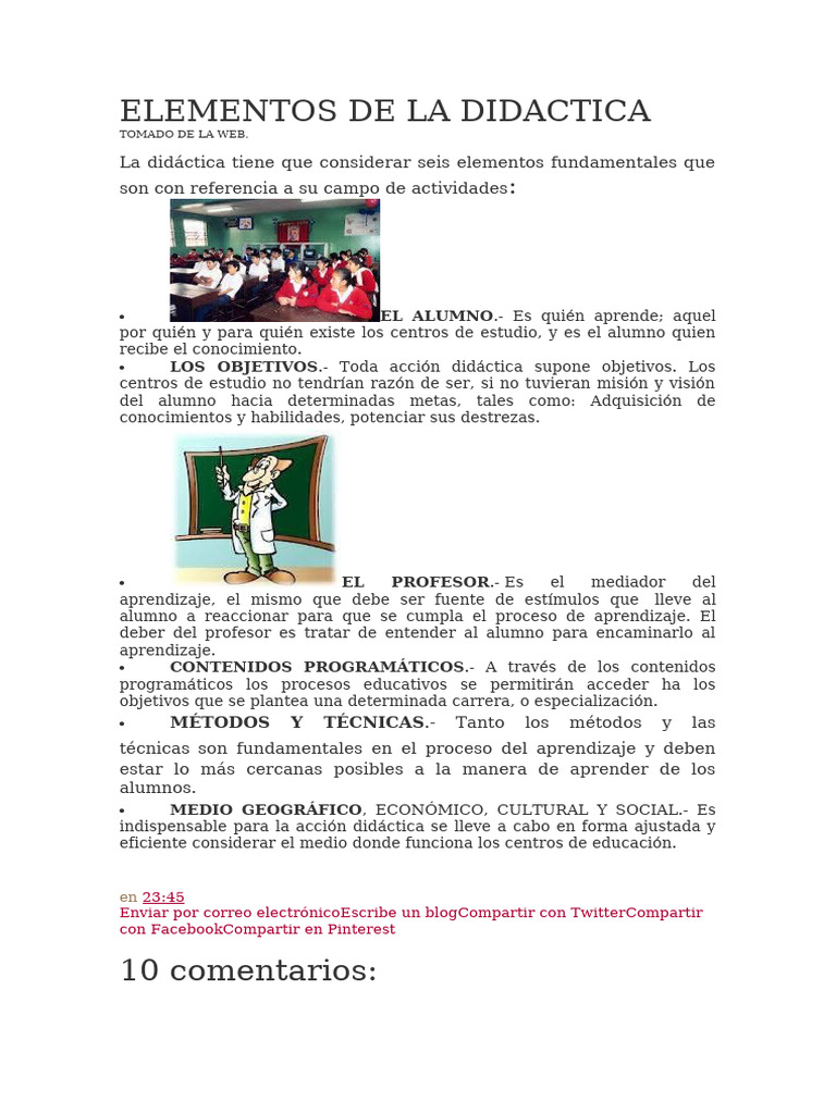 Elementos Clave de la Didáctica | PDF