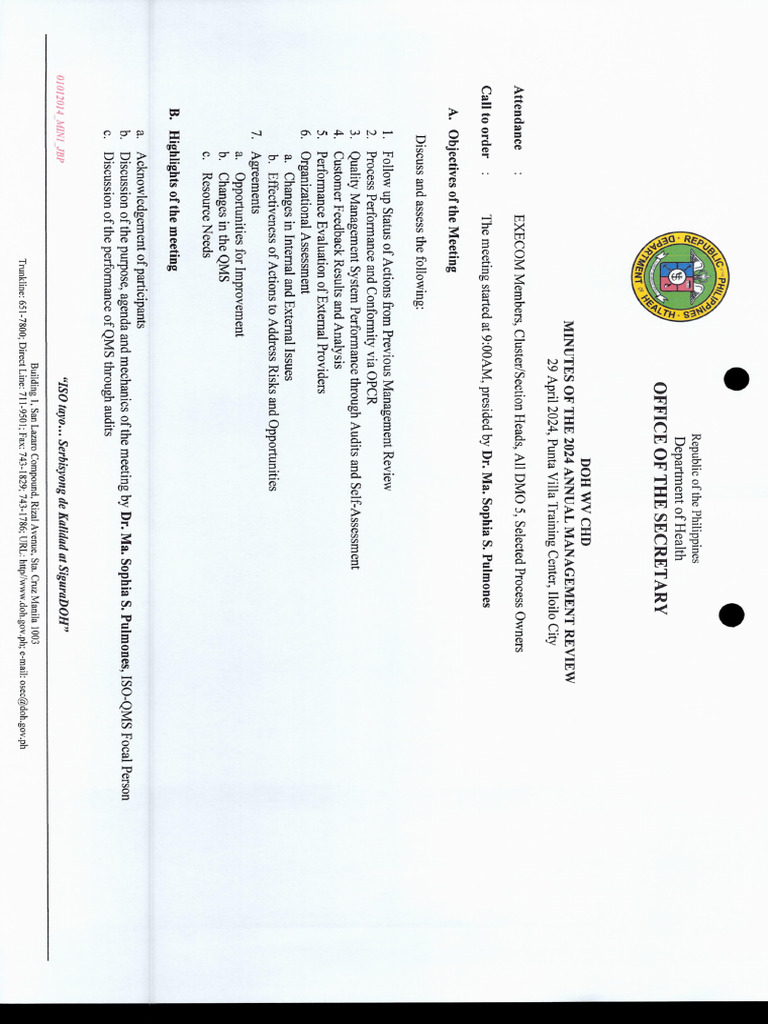 Minutes of The 2024 Annual MR | PDF