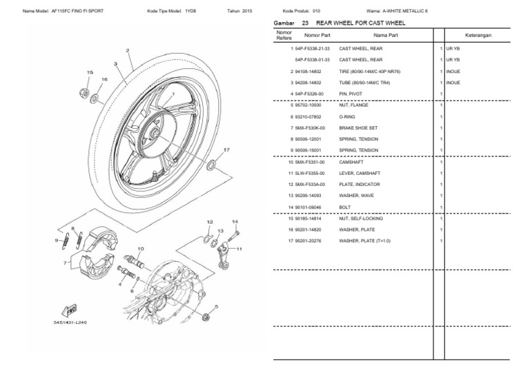 Af115fc Fino Fi Sport Rear Wheel For Cast Wheel | PDF | Land Vehicles ...