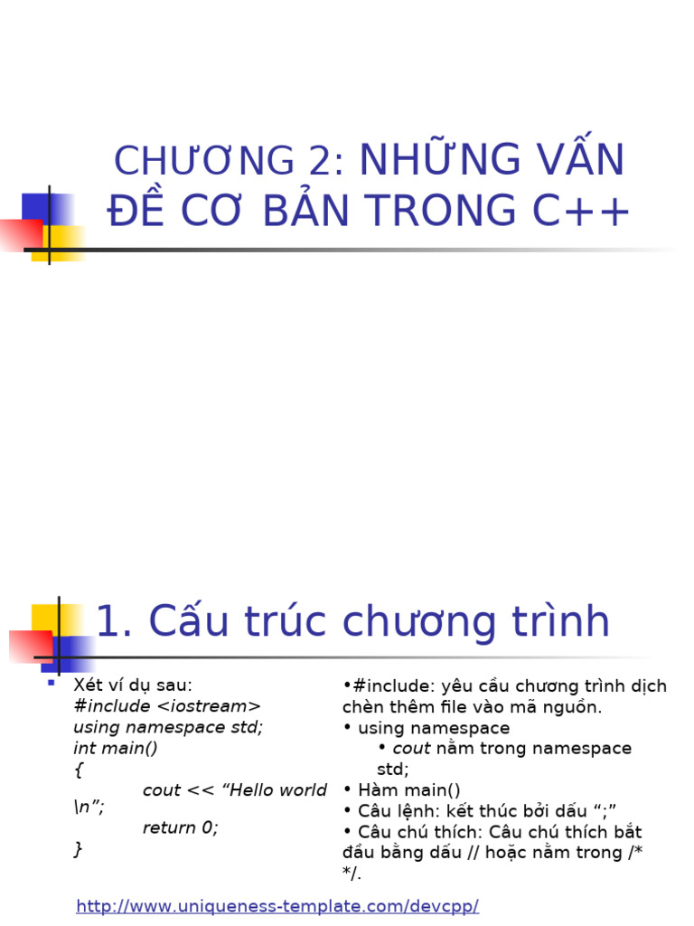 Những Vấn Đề Cơ Bản Trong C++ | PDF