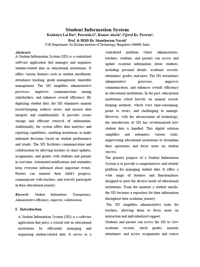 Student Information System IJERTCONV11IS08007 | PDF | System | Usability