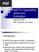 Negotiation Status & Evaluation of SAFTA