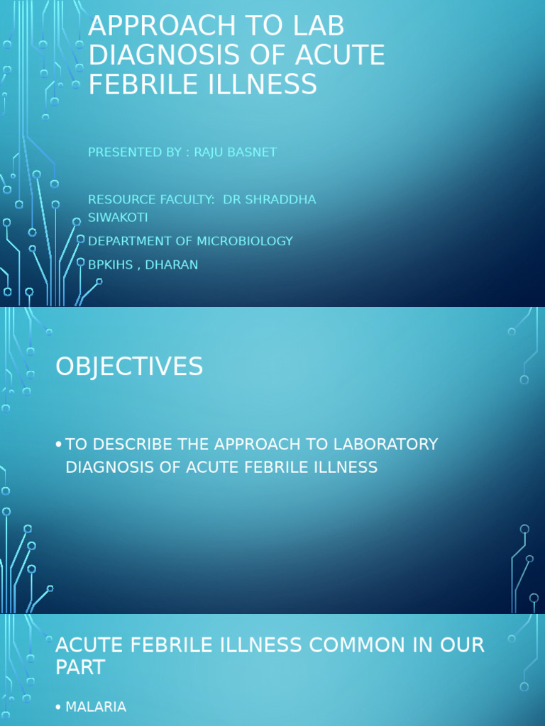 Lab Diagnosis of Acute Febrile Illness | PDF | Serology | Elisa