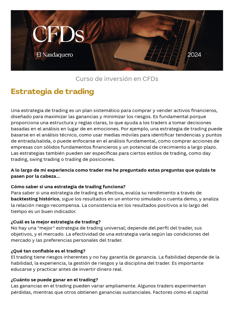 Estrategias de Trading en CFDs: Guía Completa | PDF | Comerciante ...
