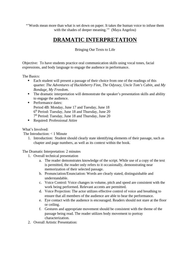 Caged Bird Dramatic Interpretation Pdf