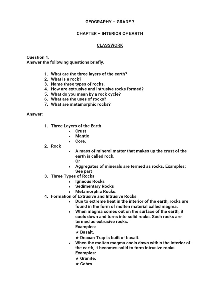 Chapter 2 Inside Our Earth Pdf Rock Geology Igneous Rock