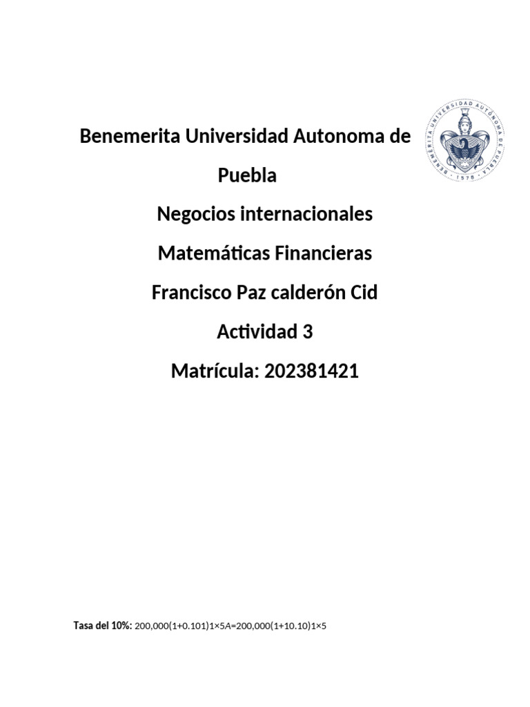 Cálculos de Interés Compuesto y Tasas | PDF | Finanzas Matemáticas ...