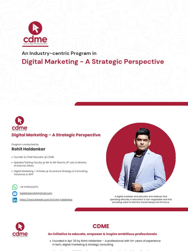 CDME Digital Marketing Program Overview | PDF | Marketing | Social ...