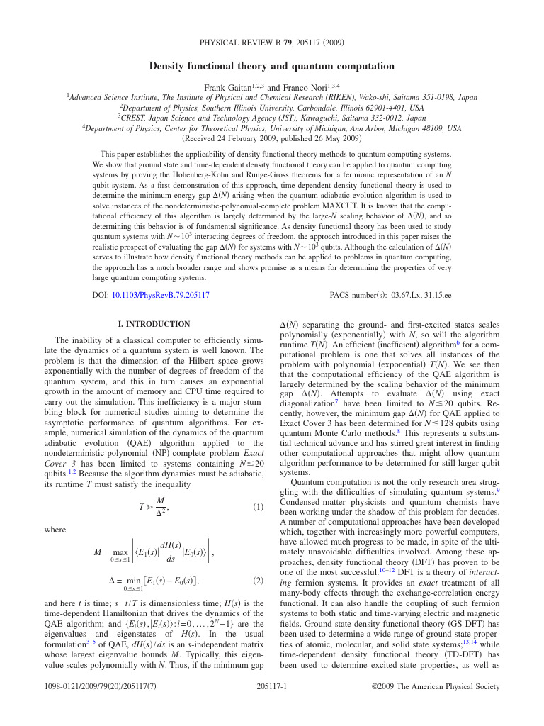 DFT Applications in Quantum Computing | PDF | Quantum Computing ...