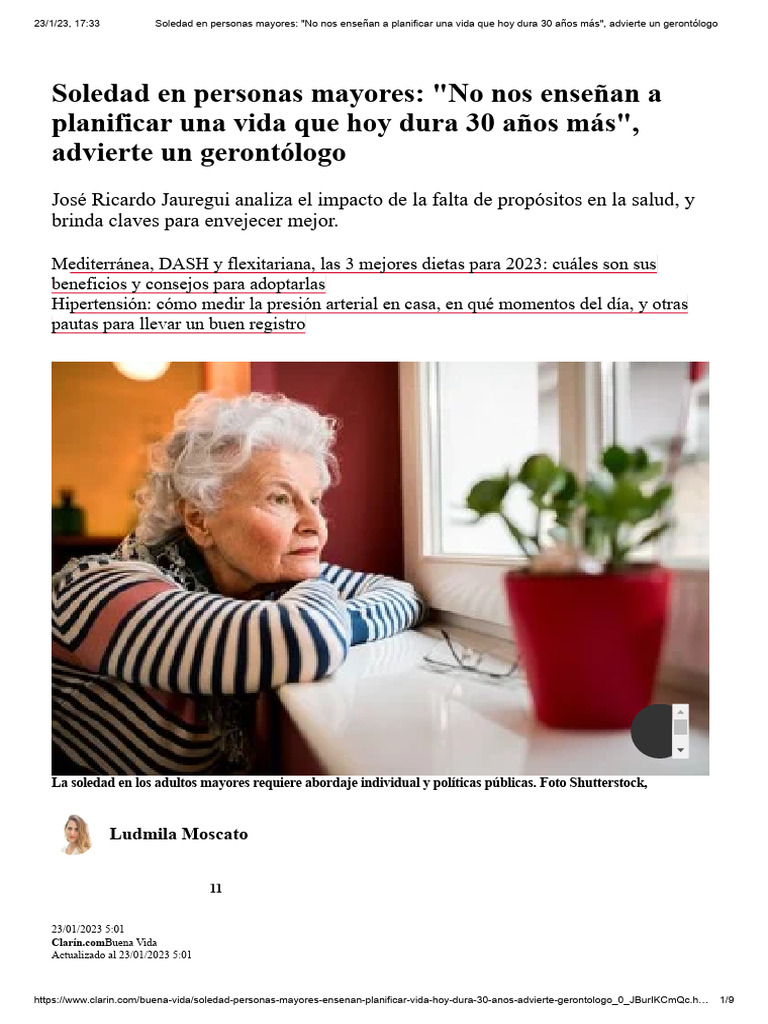 Soledad en Personas Mayores | PDF | Soledad | Gerontología