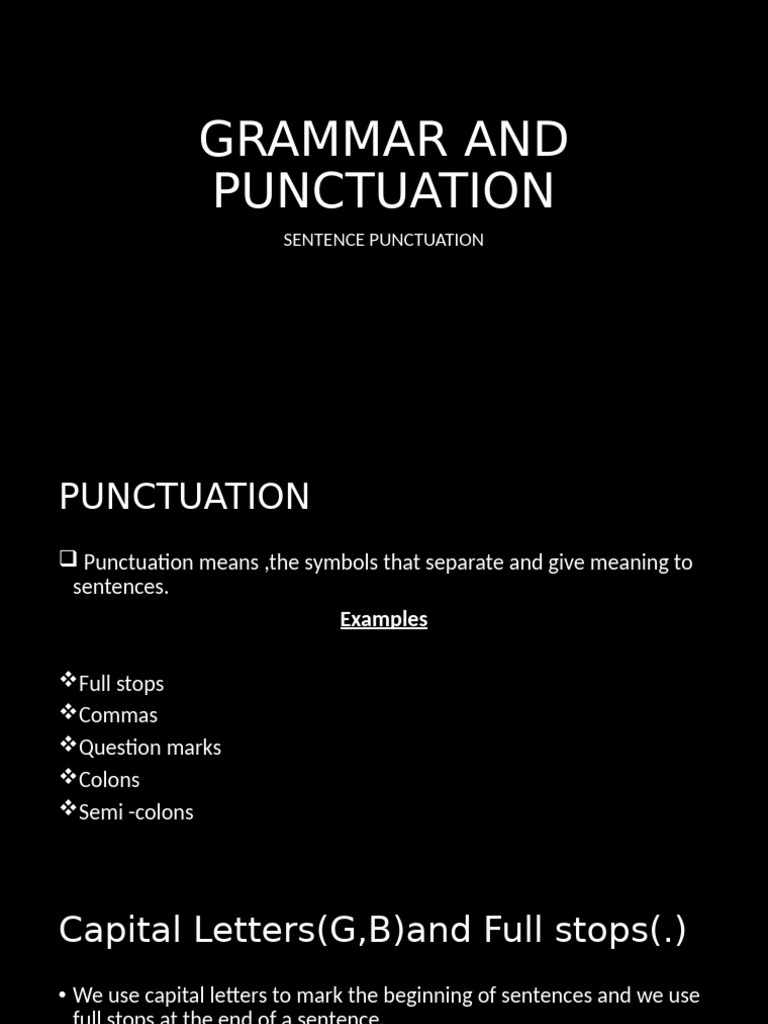 Grammar and Punctuation | PDF