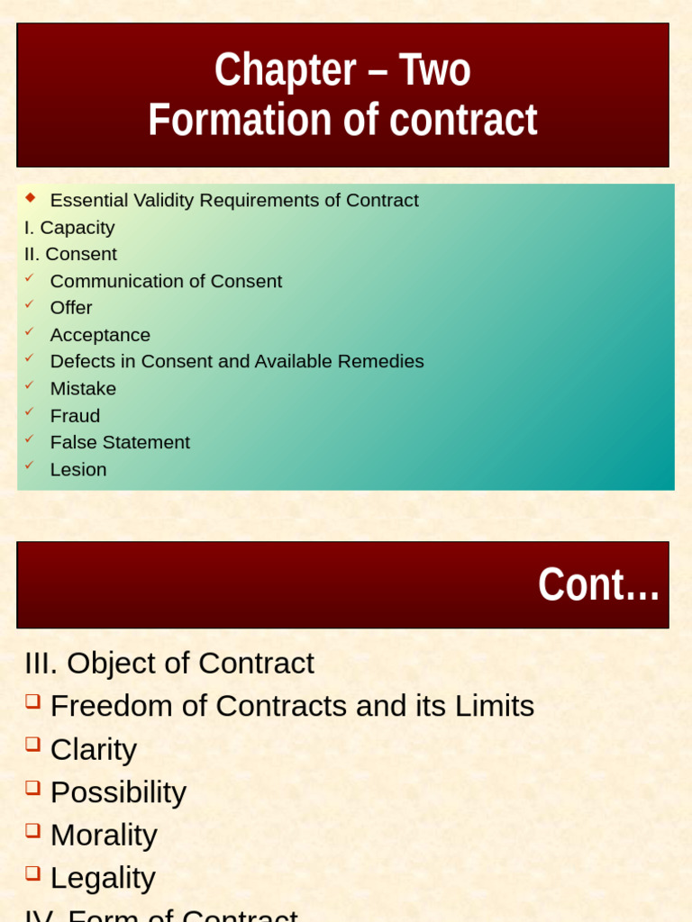 Essential Contract Validity Requirements | PDF | Offer And Acceptance ...