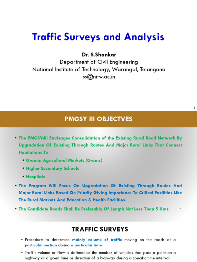 Traffic Surveys and Analysis 27112022 Final | PDF | Transport | Land ...