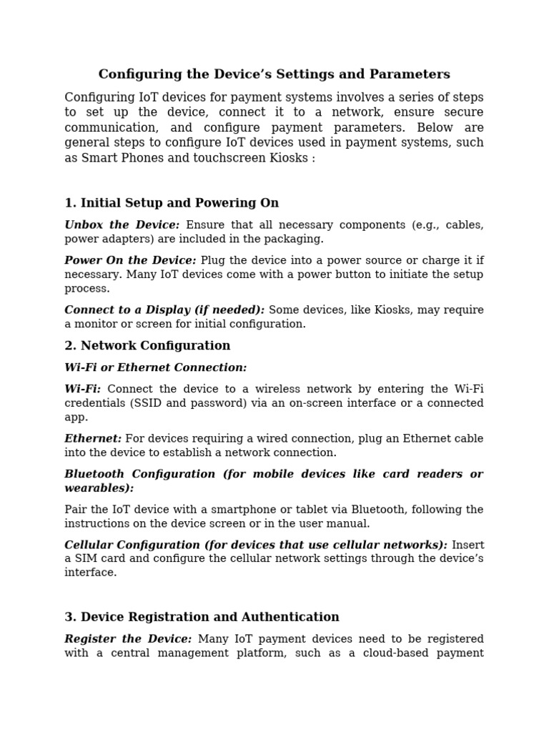 IoT Payment Device Configuration Guide | PDF | Internet Of Things ...