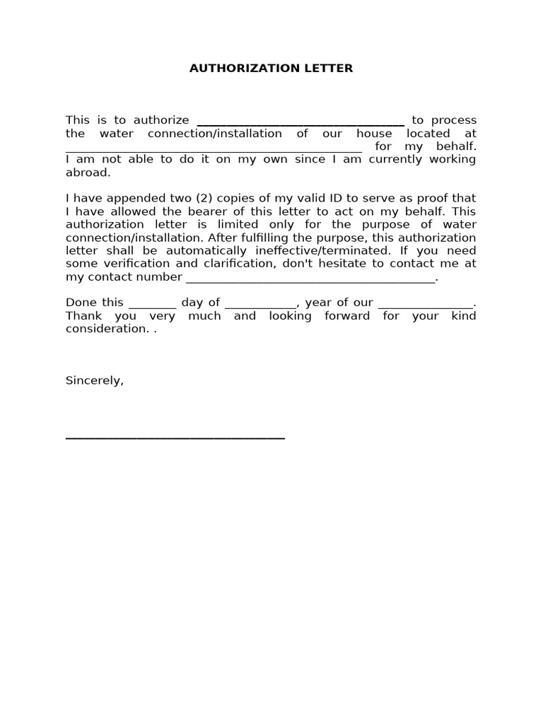 Authorization Letter To Upload | PDF
