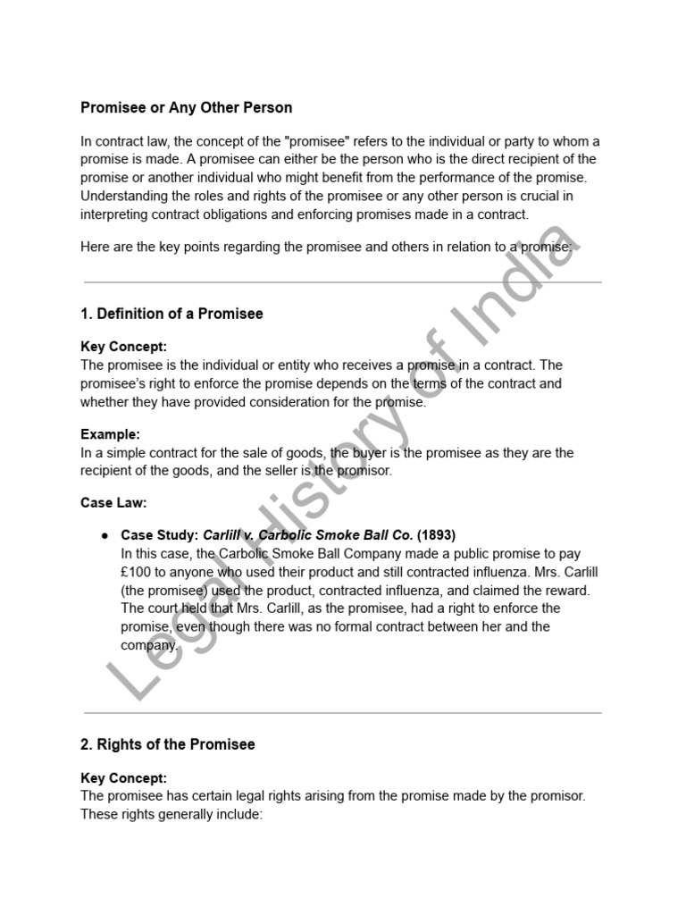 Rights of Promisees in Contract Law | PDF | Damages | Consideration
