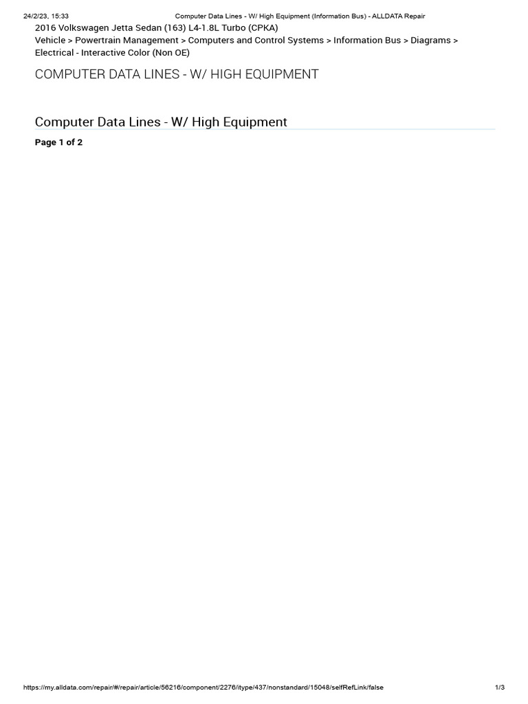 VW Jetta Computer Data Lines Guide | PDF | Land Vehicles | Automotive ...