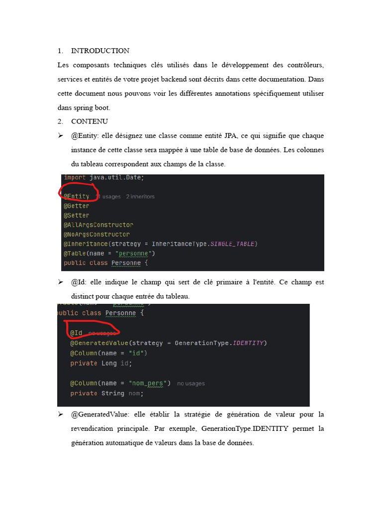 Annotations Spring Boot Essentielles | PDF