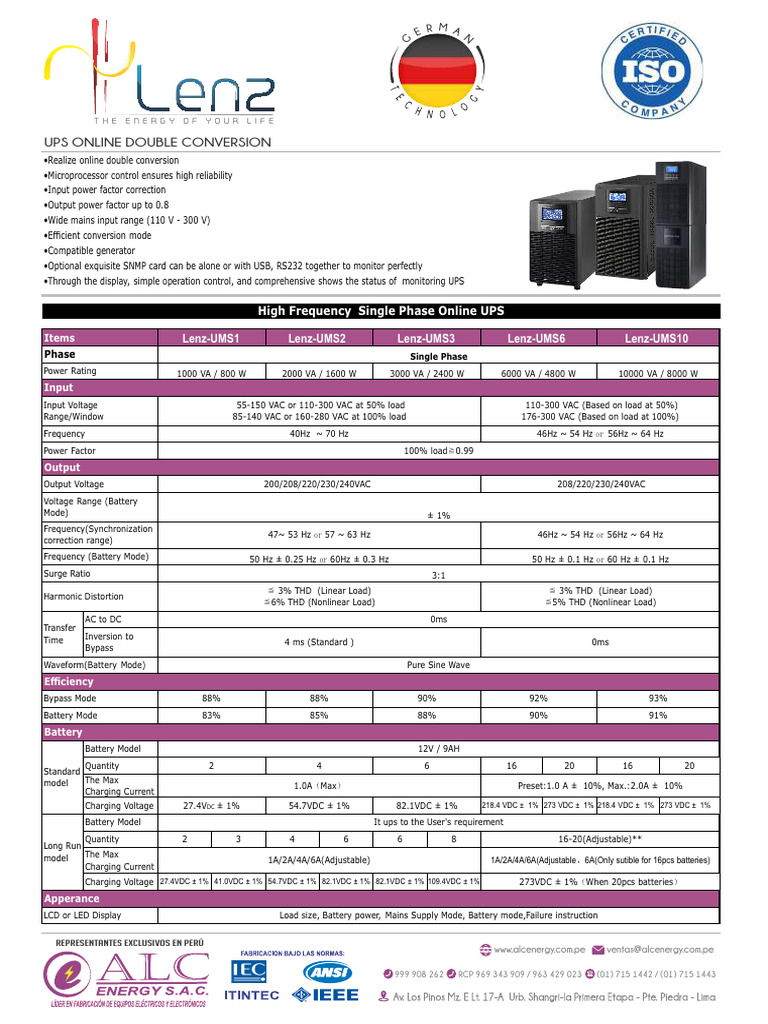 Ups Especificacion Tecnica | PDF | Alternating Current | Physical ...