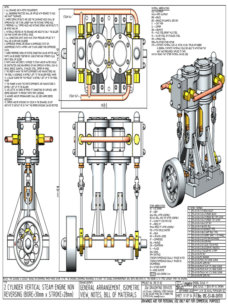Free Vertical Steam Engine Plans PDF | PDF | Screw | Steel