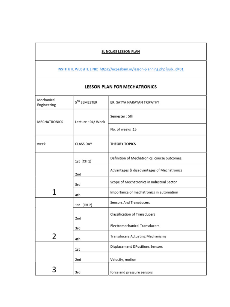 2284 1679552031 3.mechatronicslessonplane | PDF | Machines | Numerical ...
