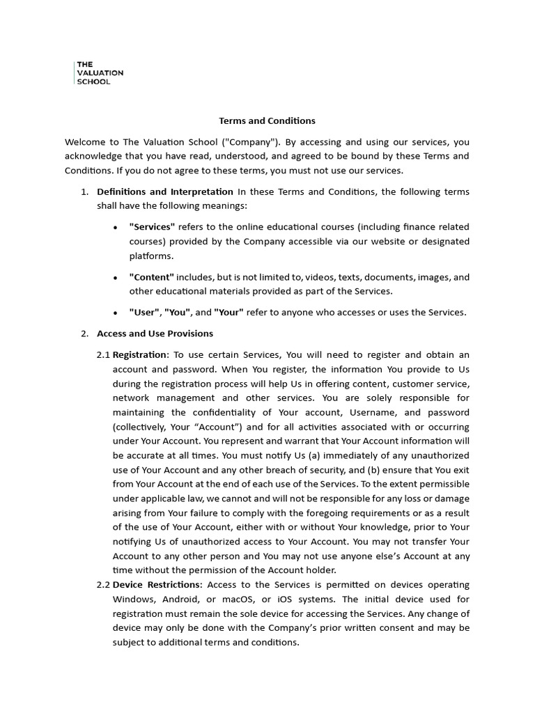 Terms and Conditions - TVS Final | PDF | Indemnity | Legal Liability