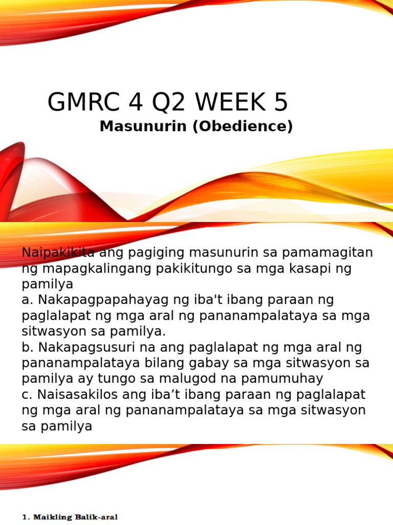 GMRC 4 Week 5 Q2 | PDF