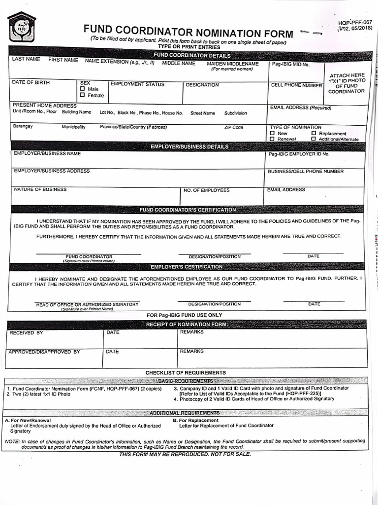 Fund Coordinator Form | PDF