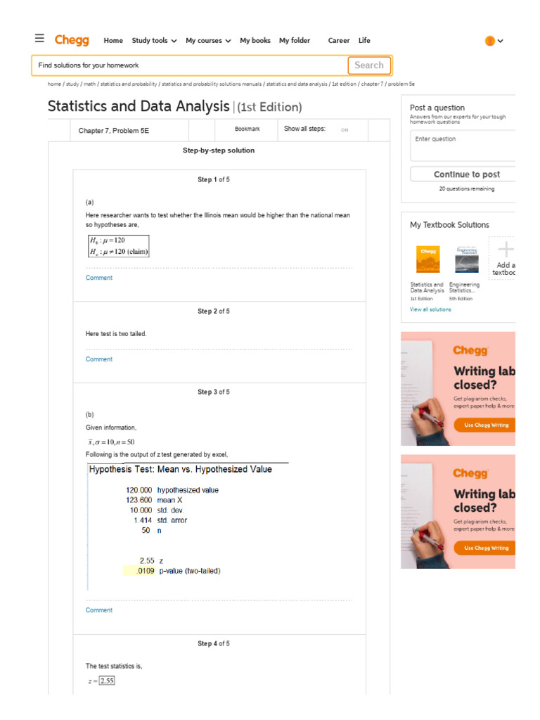 Statistics and Data Analysis: (1st Edition) | PDF | Statistics ...
