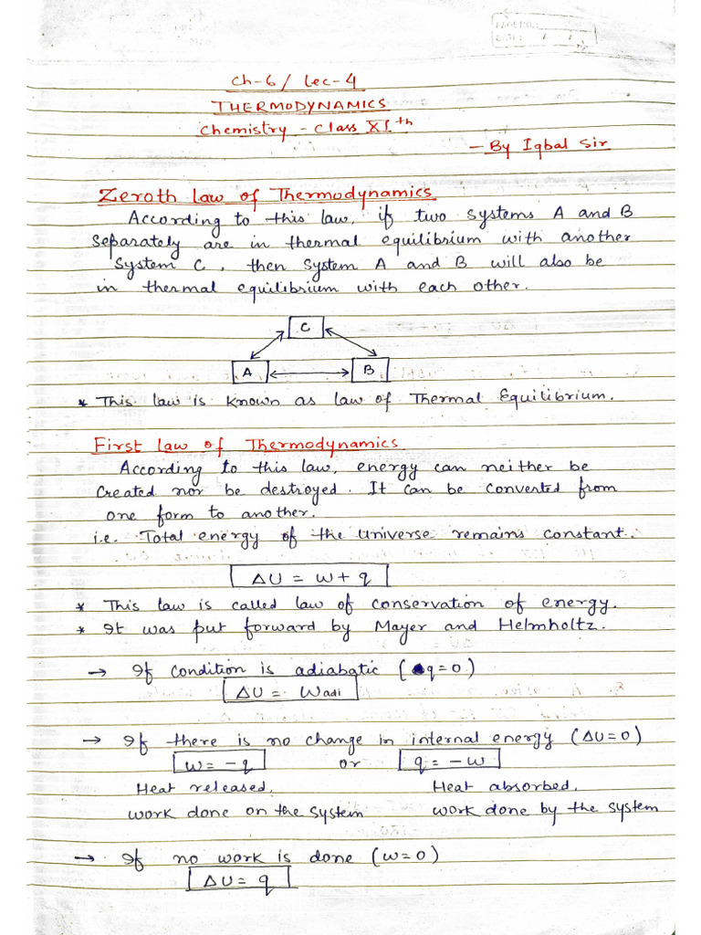 Lec 4 Thermodynamics | PDF