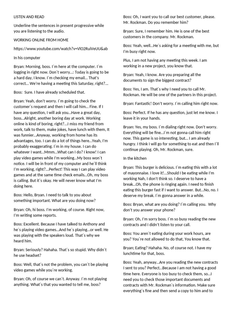 Listen and read pdf