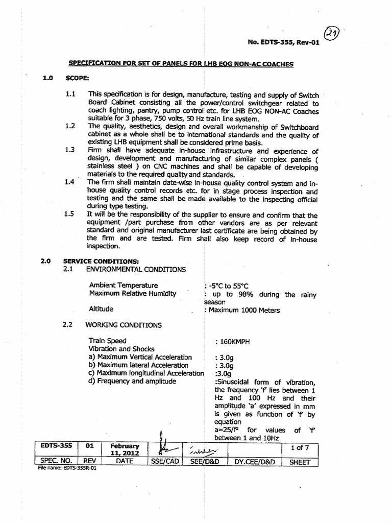 EDTS-355 LHB Non AC | PDF