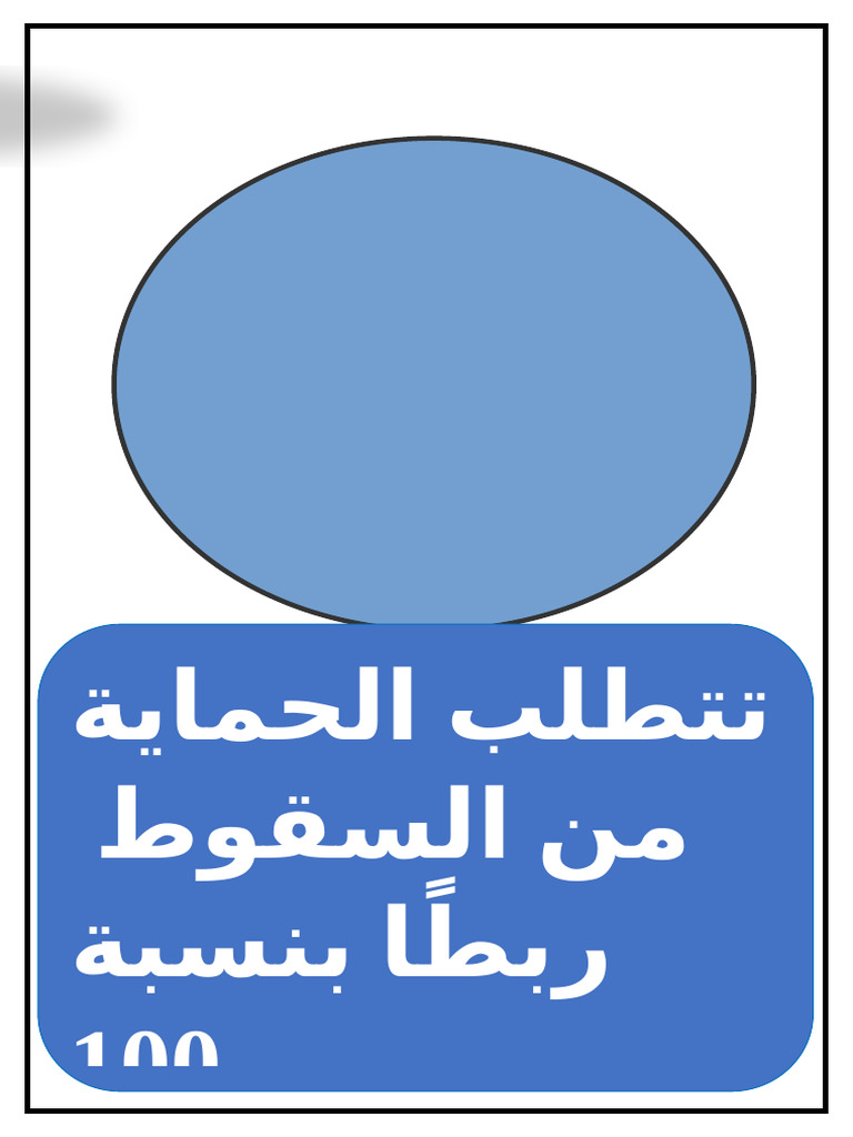 A3 - Fall Protection Required 100% Tie Off Arabic | PDF