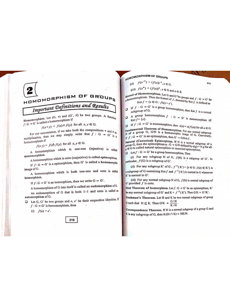 Homomorphism of Groups | PDF