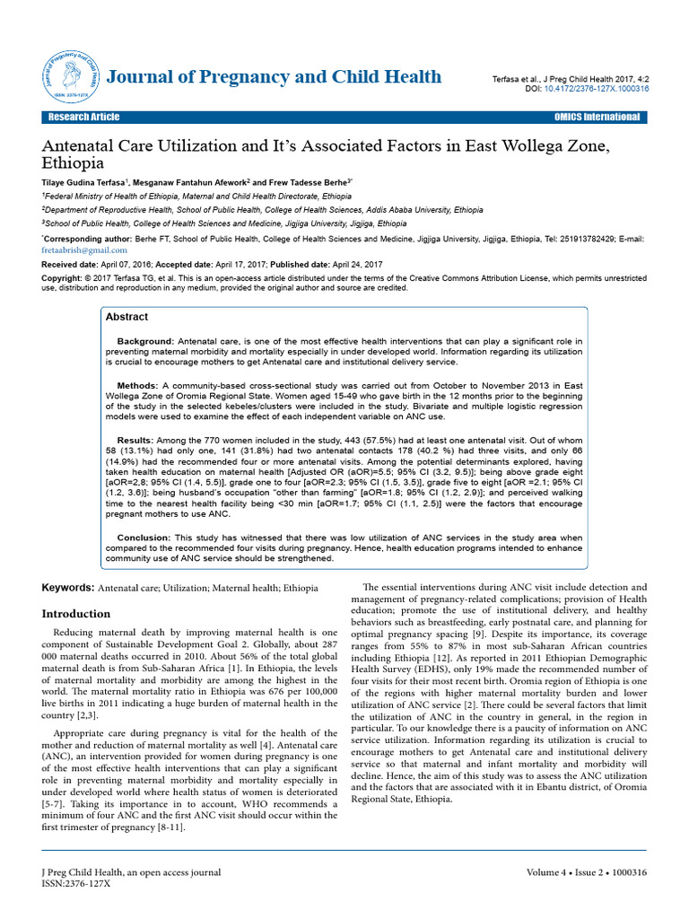 Antenatal Care Utilization and It S Asso | PDF | Pregnancy | Maternal ...