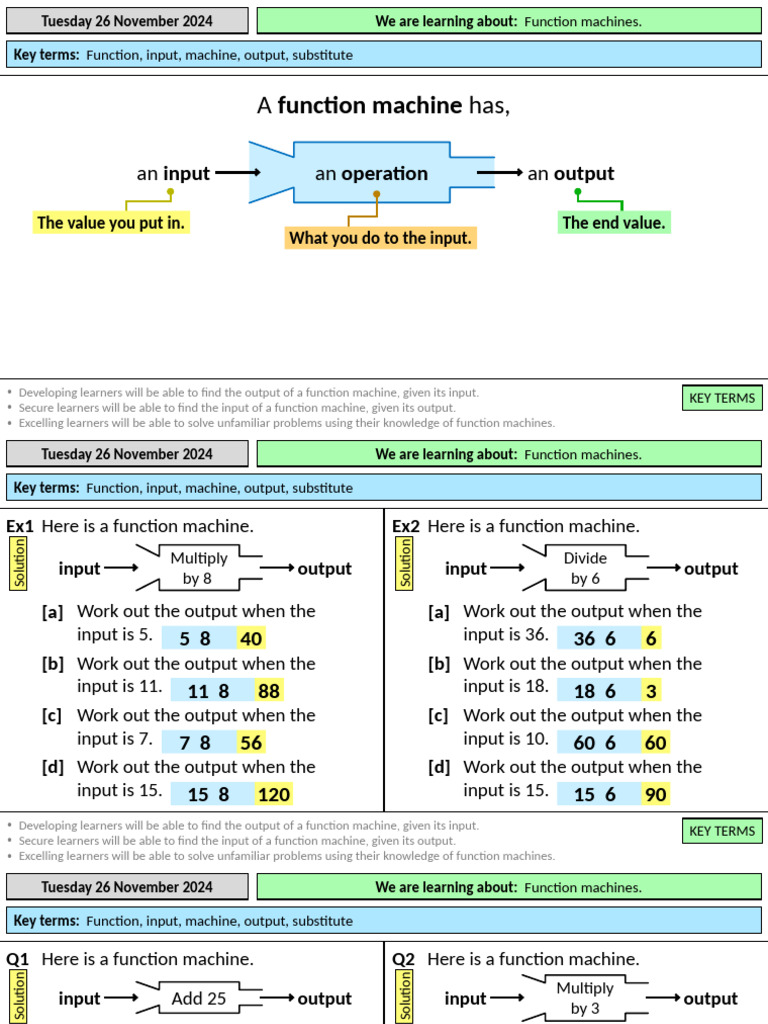 Function Machines With Problem Solvign and Examples | PDF | Function ...