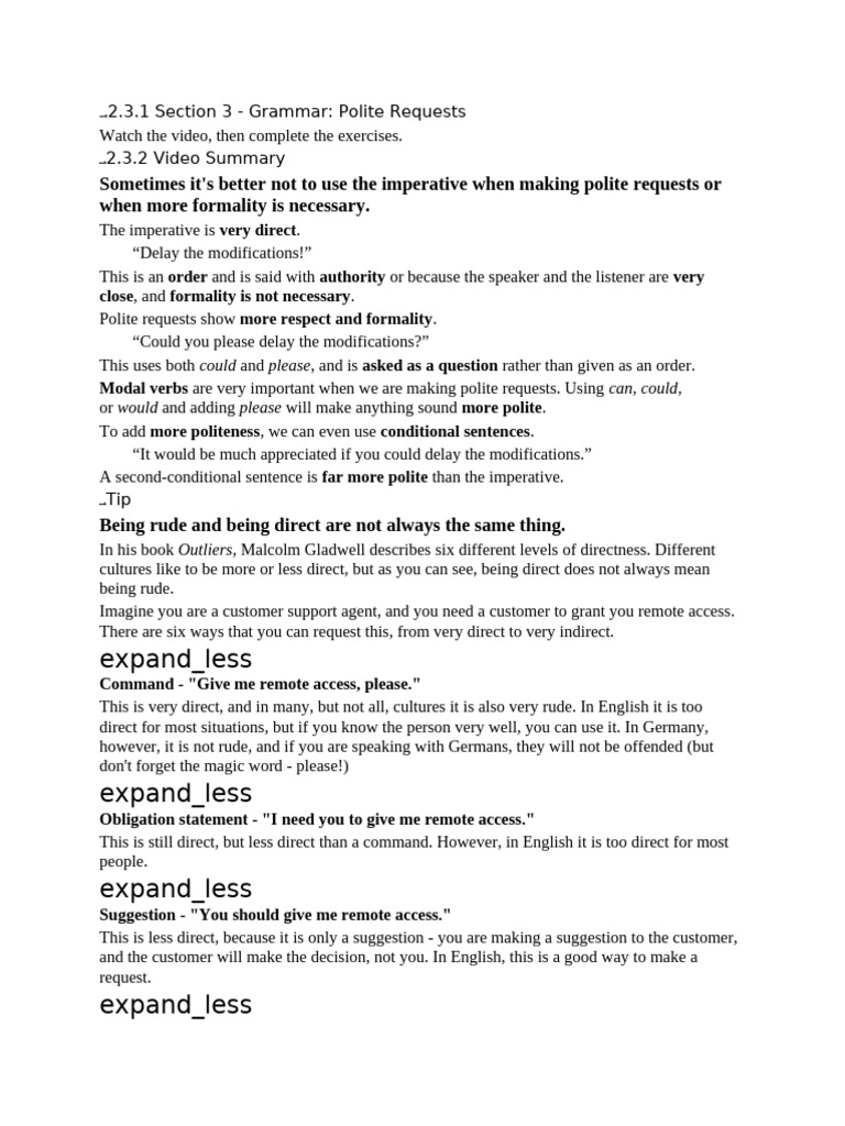 Grammar Polite Request | PDF | Question | English Language