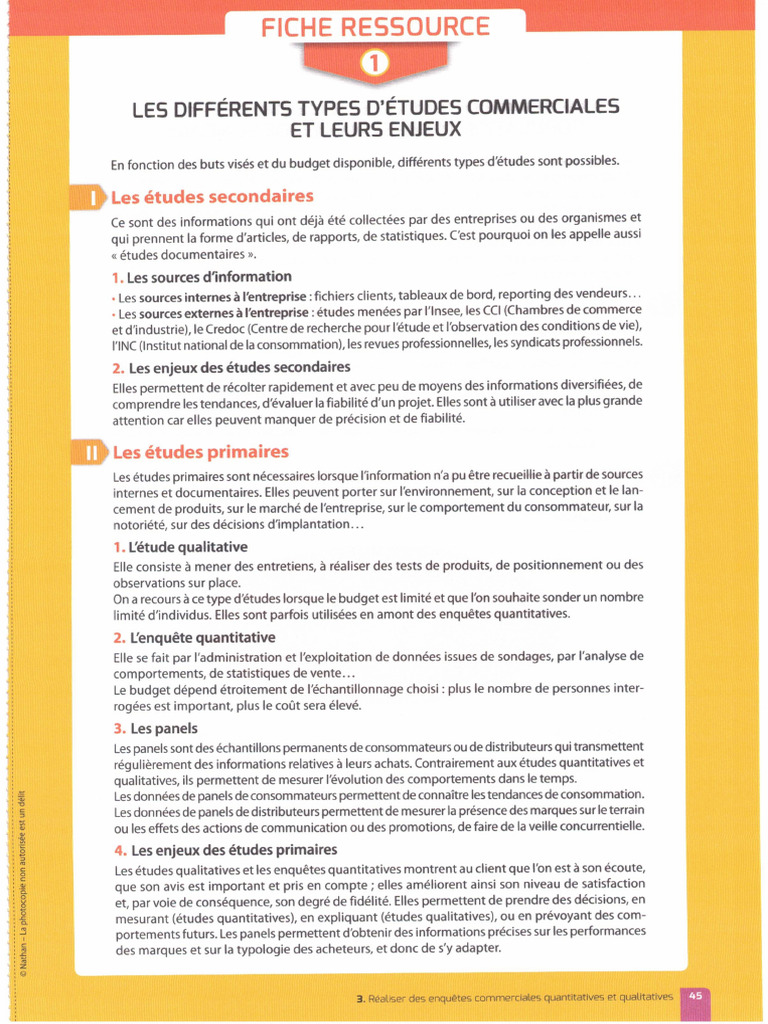 Chapitre 3 - Fiches Ressources | PDF