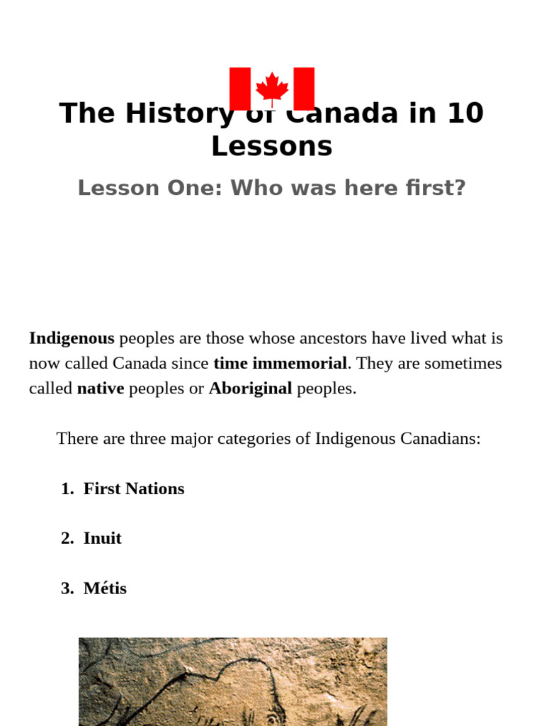 The History Of Canada In 10 Lessons Pdf Métis Loyalist American