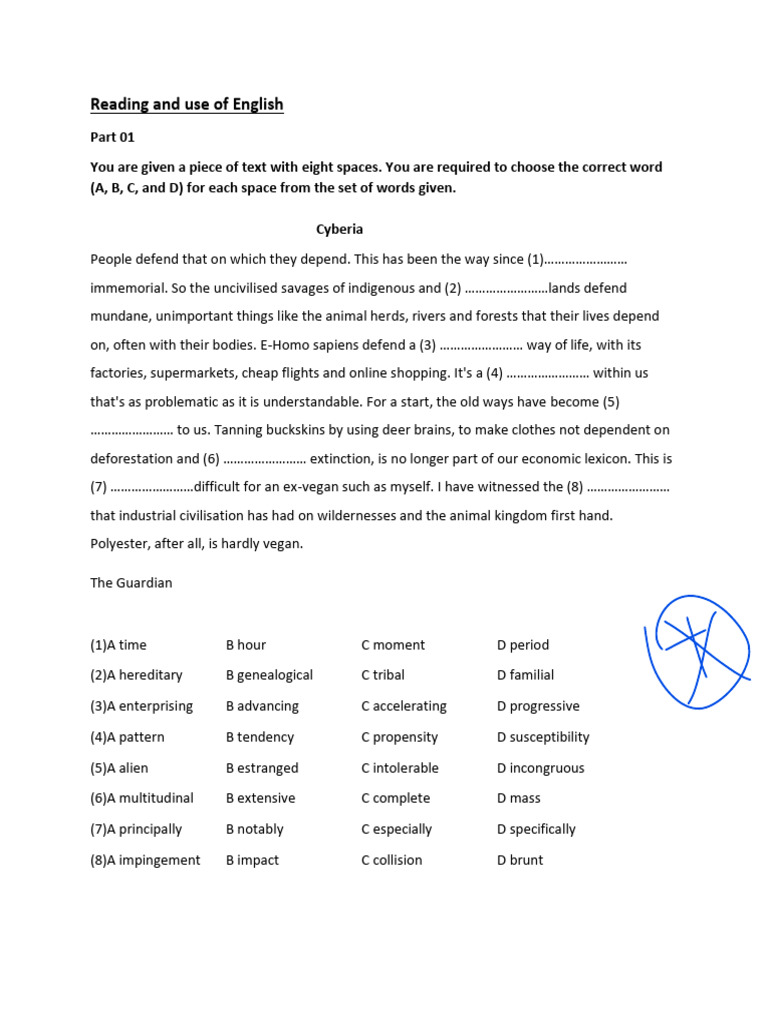 English Proficiency Test: CPE Practice | PDF