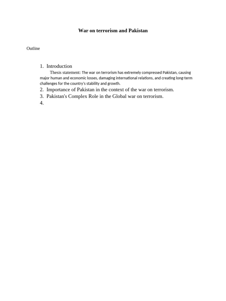 War On Terrorism and Pakistan | PDF | Presidents Of The United States ...