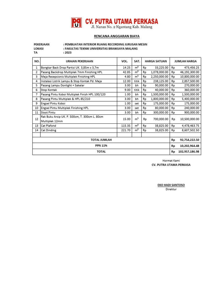 RAB Teknik Mesin 2023 | PDF