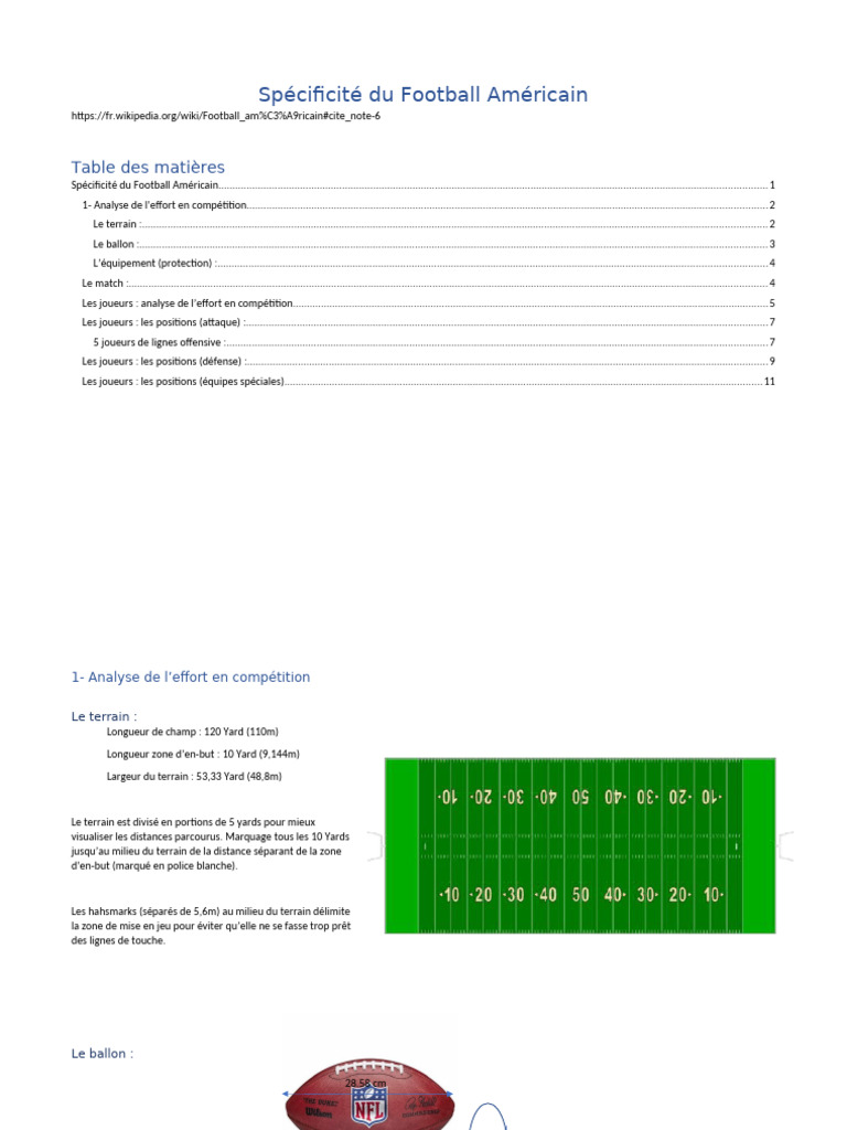 Spécificités du Football Américain | PDF | Stratège | Football américain