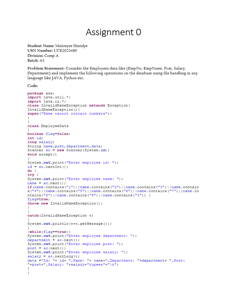 460 - Assignment 0 | PDF | Object Oriented Programming | Computer Science
