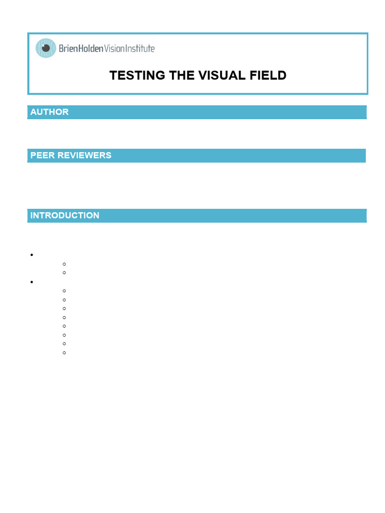 Central Scotoma and Visual Field Testing | PDF | Decibel | Contrast ...