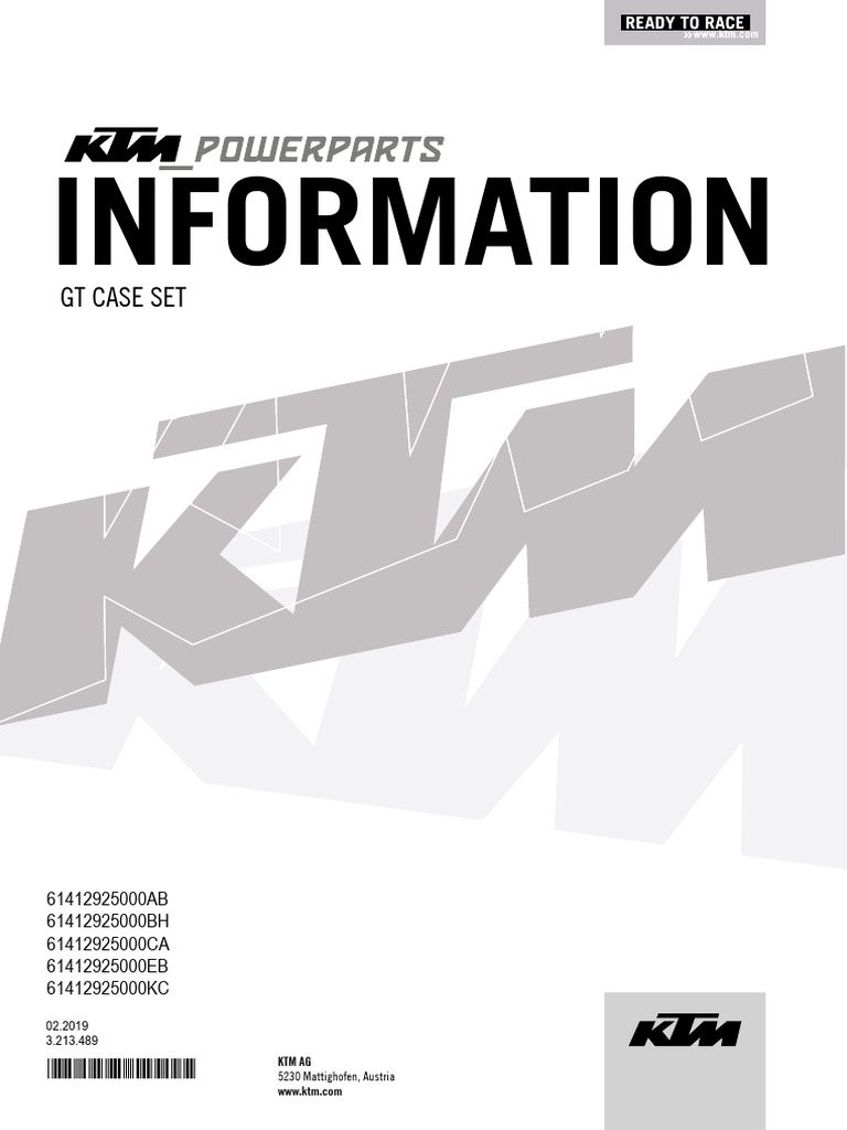 GT Case Set - 61412925000BK - Instructions - V1 | PDF