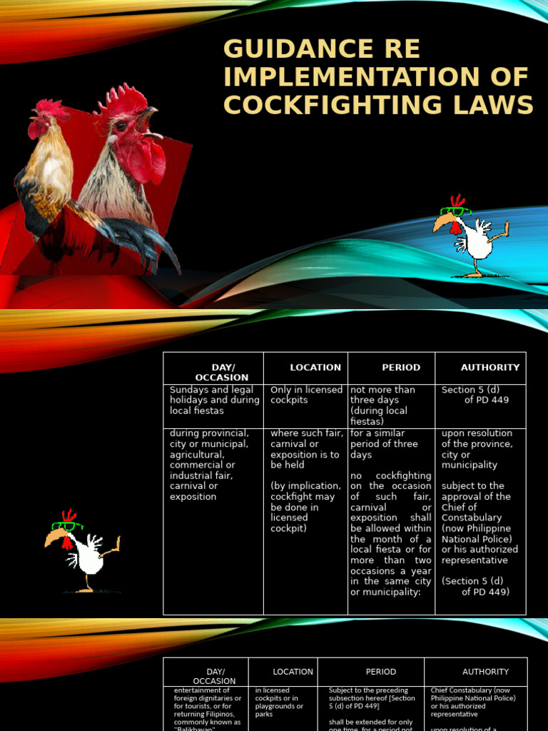 Guidance on PD 449 Cockfighting Law | PDF | Festival | Justice