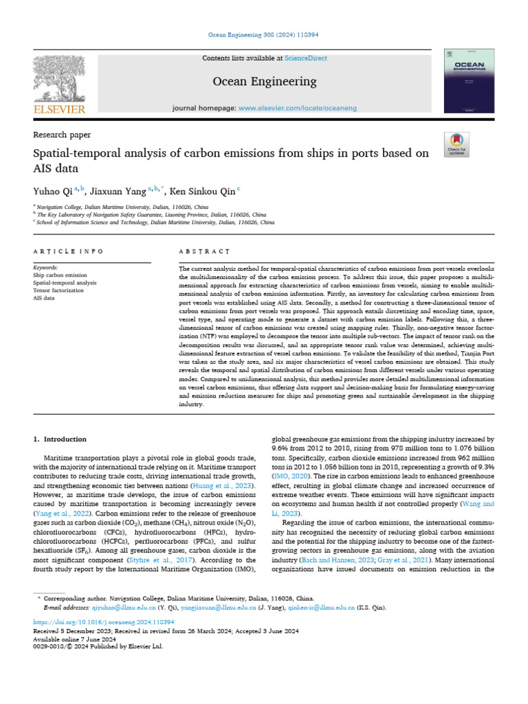 Carbon Emissions Analysis from Ships | PDF | Greenhouse Gas ...