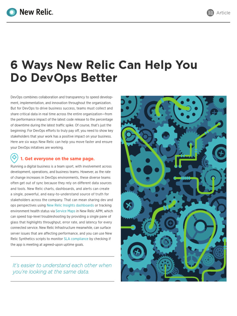 New Relic 6 Ways New Relic Help DevOps | PDF | Application Software ...